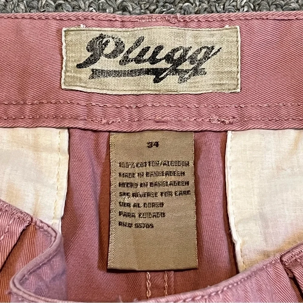 Plugg Shorts Mens 34 Pink Chino Pockets Cotton 11